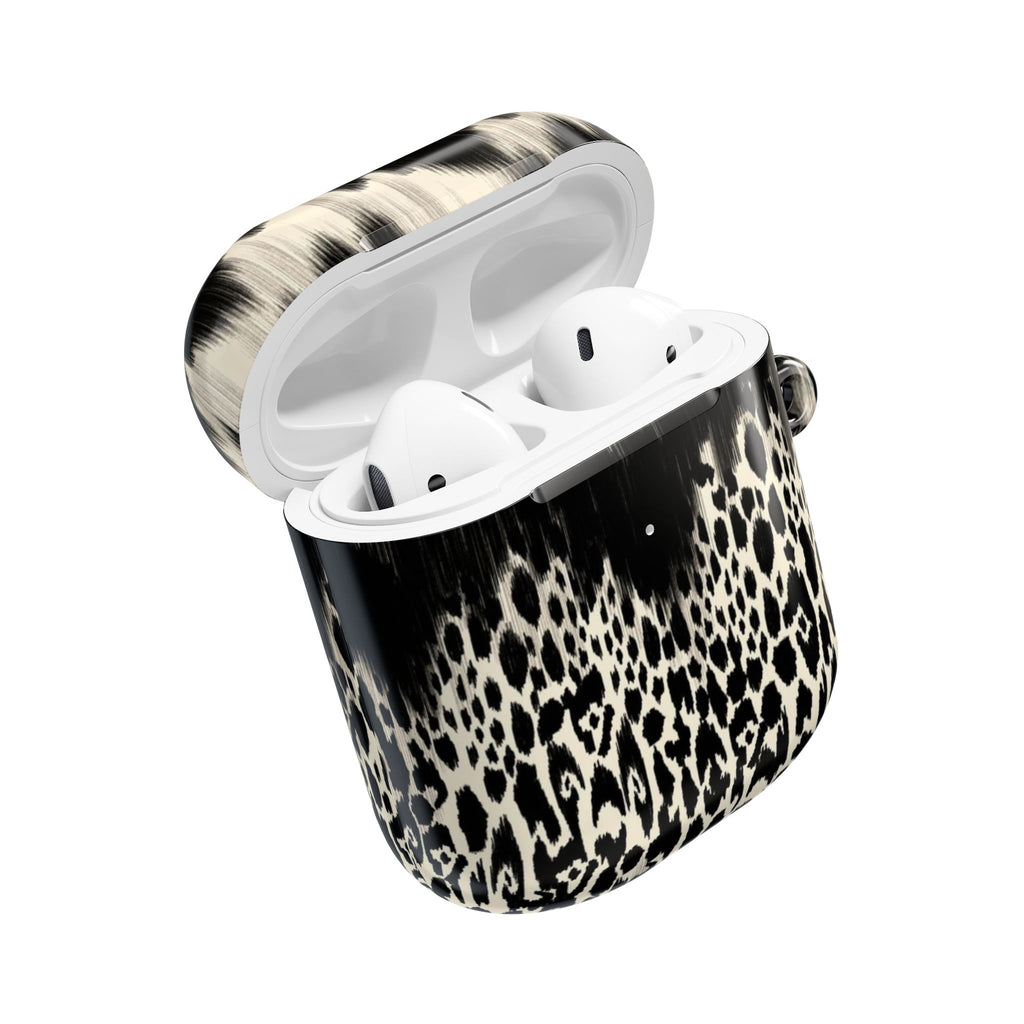 Leopard Print AirPod Case — Black & Ivory Chic Protective Cover