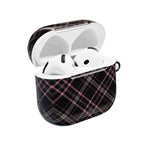 Plaid Pink & Black AirPod Case — Stylish Protective Charging Case