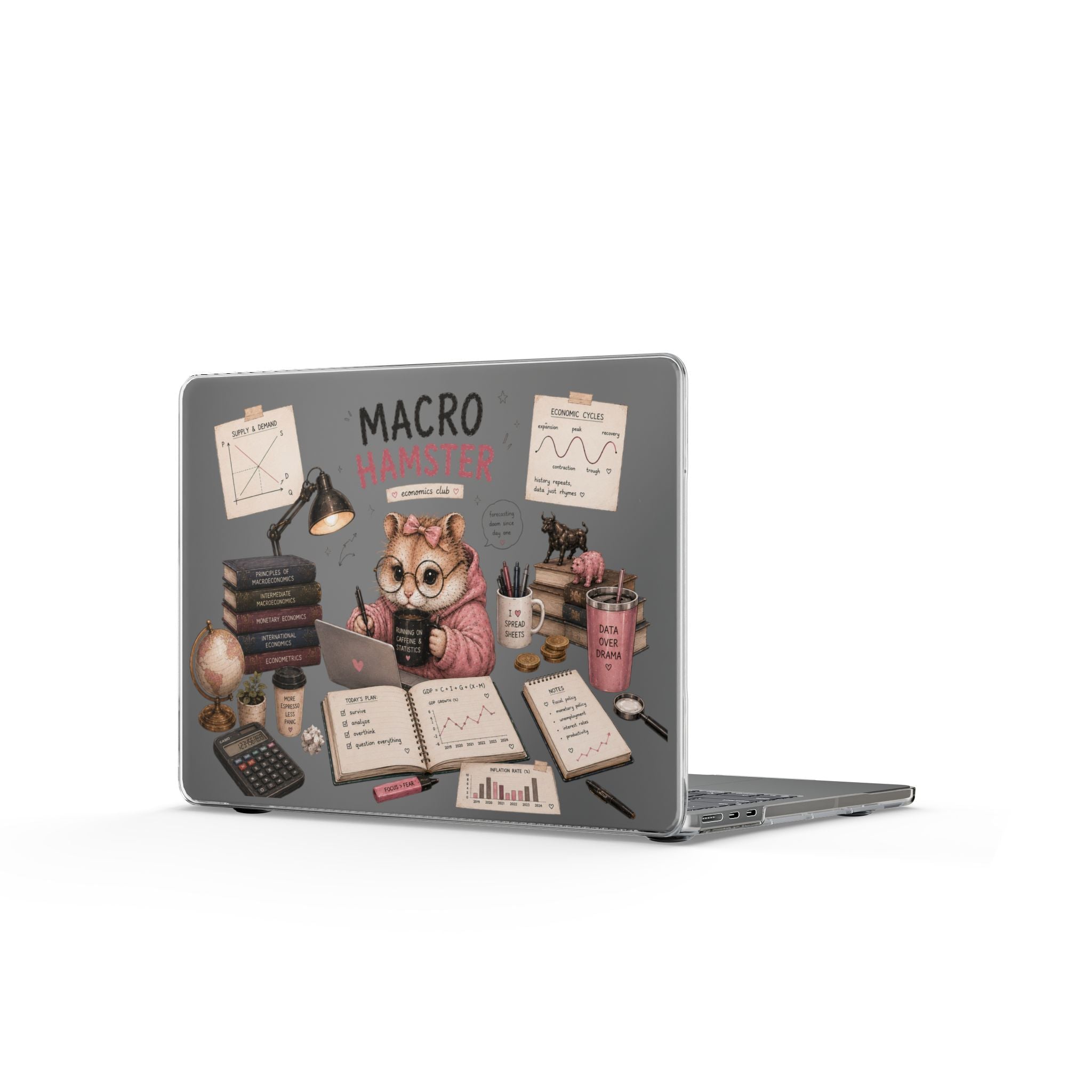 Macro Economics Clear MacBook Case — Cute Accountant & Finance Laptop Skin