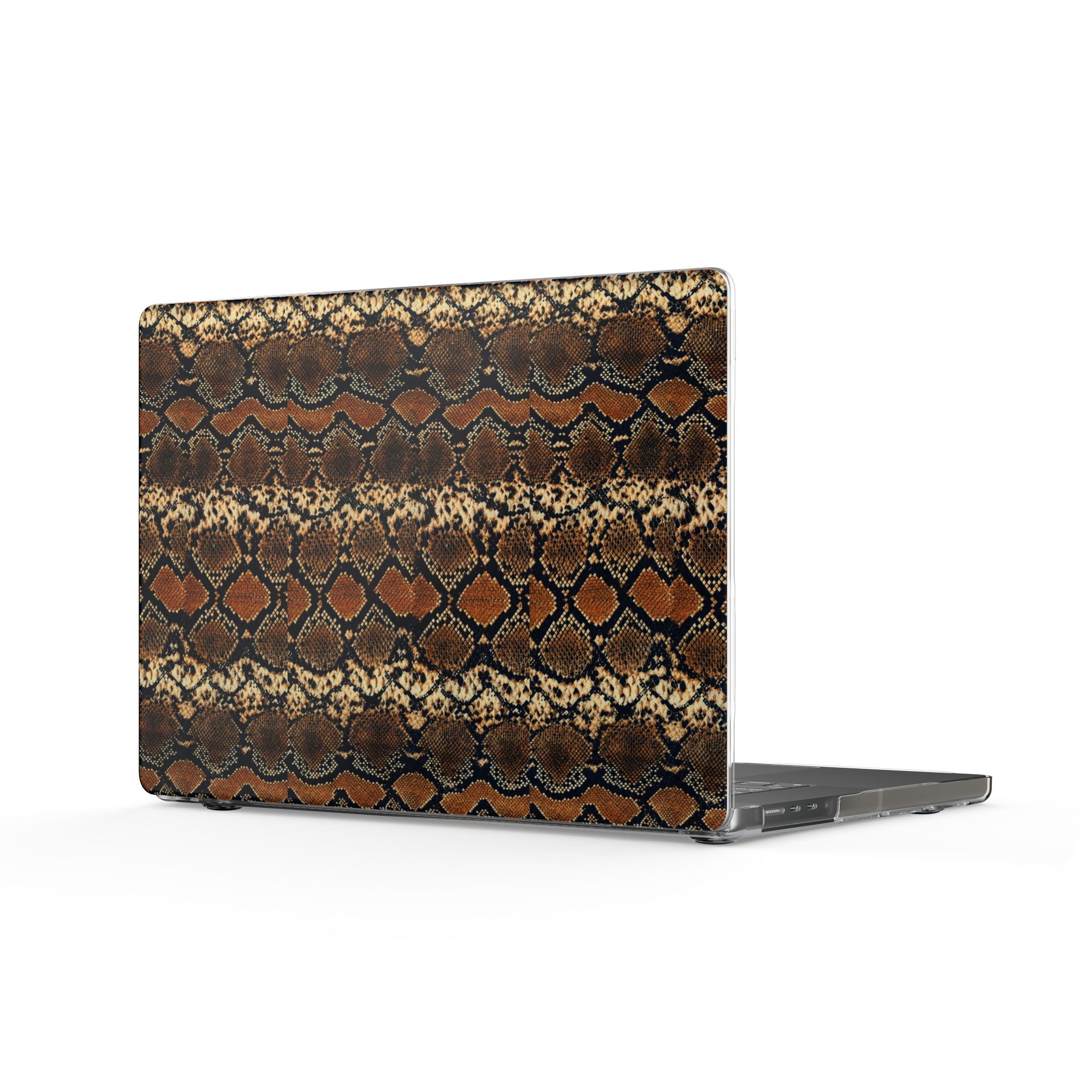 Brown Snake Pattern - Clear Mackbook Case