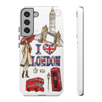 I Love London Illustrated Collage phone case | Tough Case