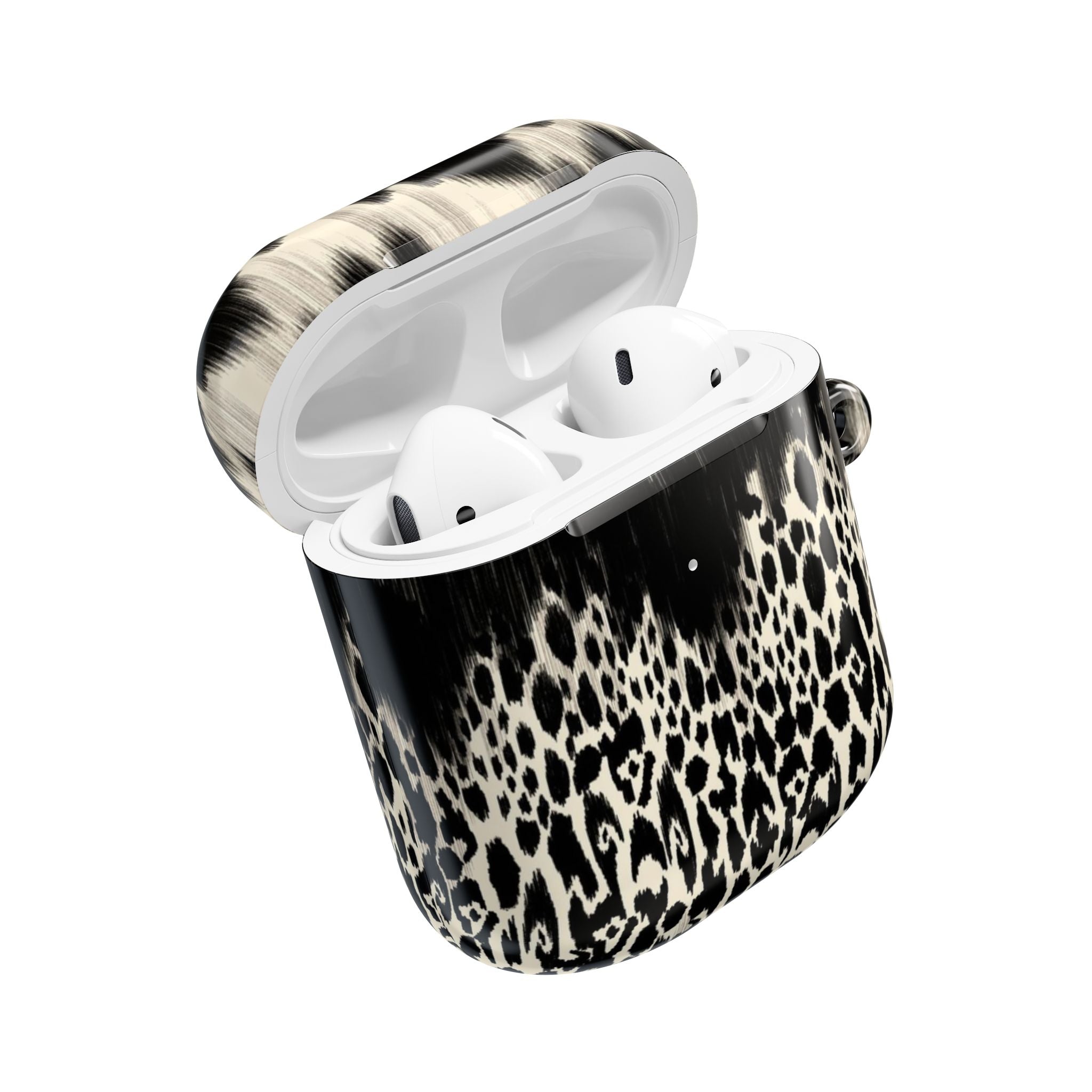 Leopard Print AirPod Case — Black & Ivory Chic Protective Cover