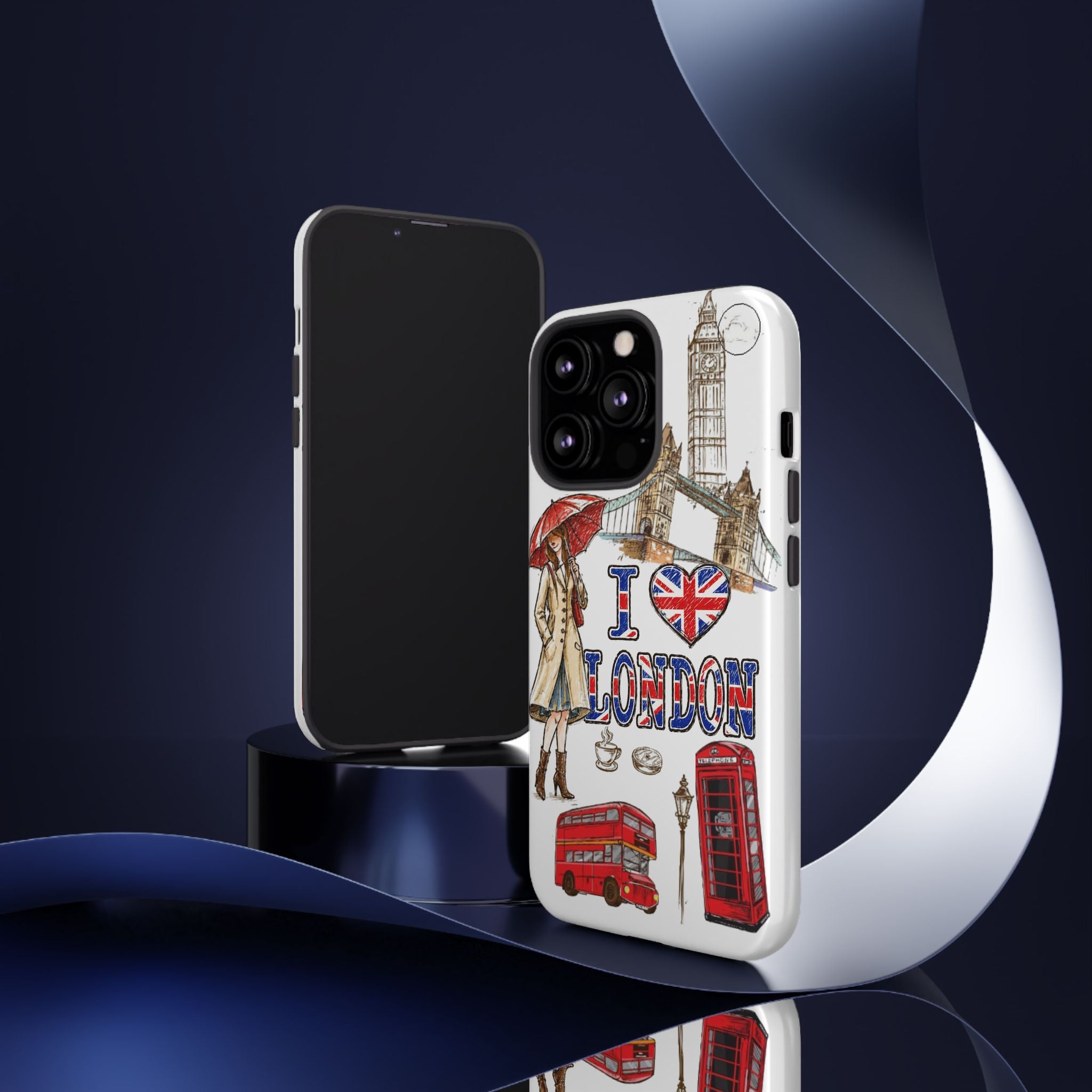 I Love London Illustrated Collage phone case | Tough Case