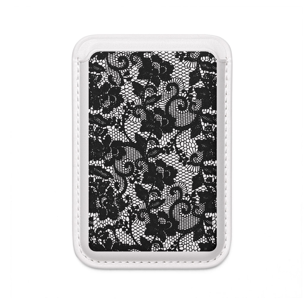 Black Lace Pattern - MagSafe Vegan Wallet