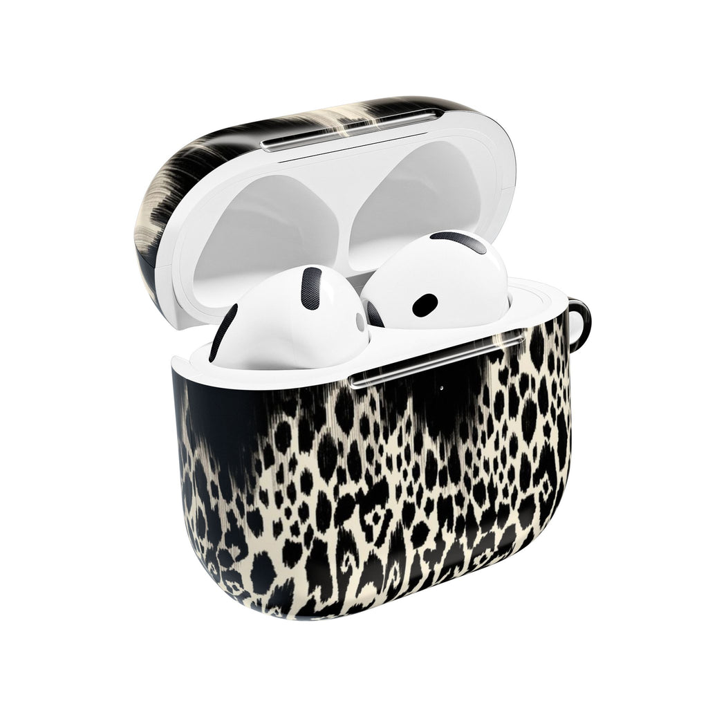 Leopard Print AirPod Case — Black & Ivory Chic Protective Cover