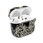Leopard Print AirPod Case — Black & Ivory Chic Protective Cover