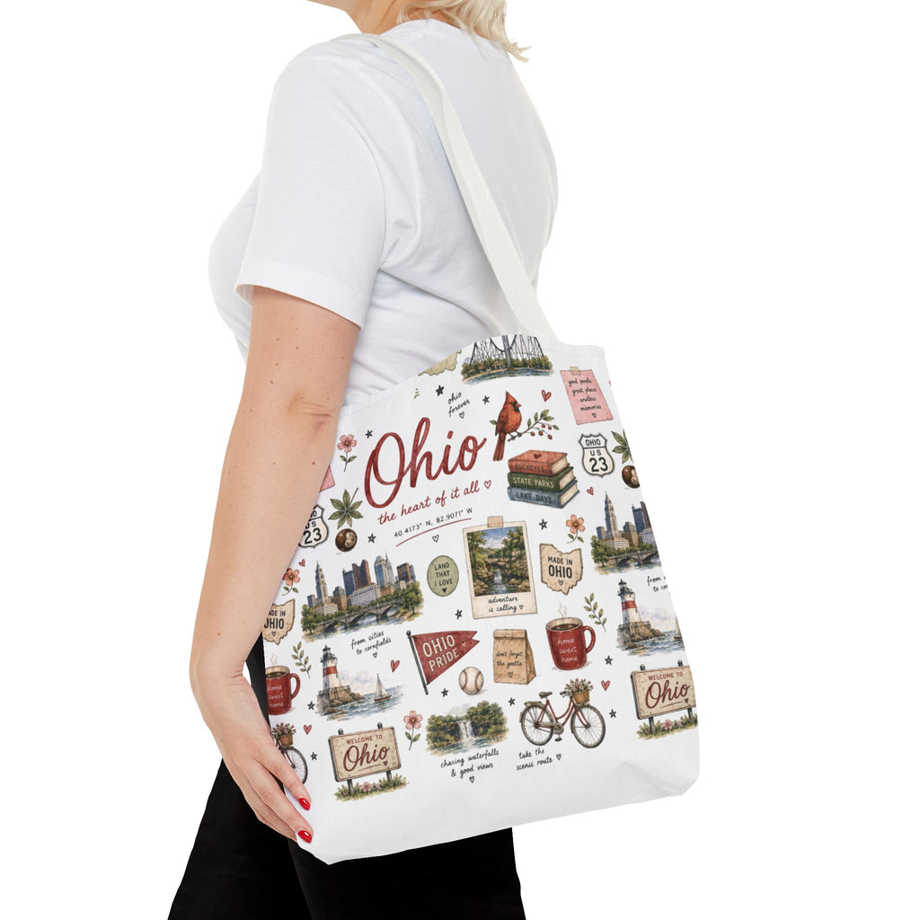 Ohio Illustrated Tote Bag — All-Over-Print Travel & Gift Tote