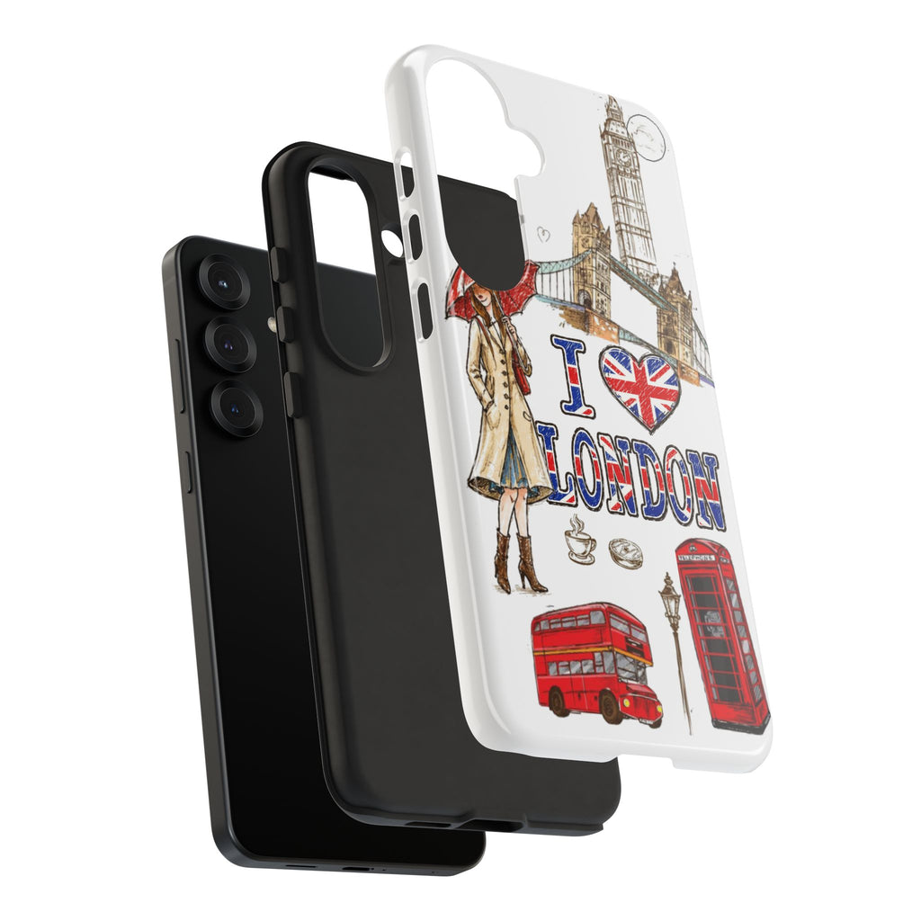I Love London Illustrated Collage phone case | Tough Case