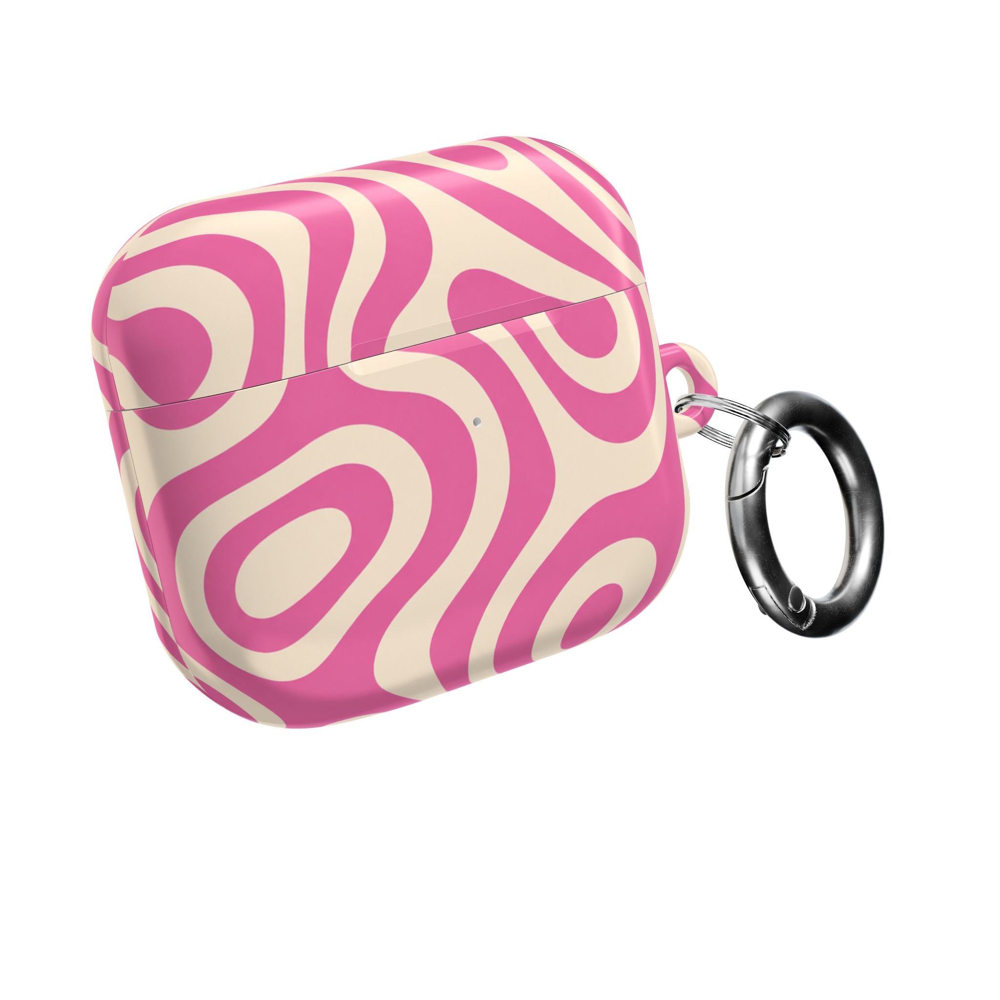 Pink Retro Swirl AirPod Case — Funky 70s Vibe Protective Cover