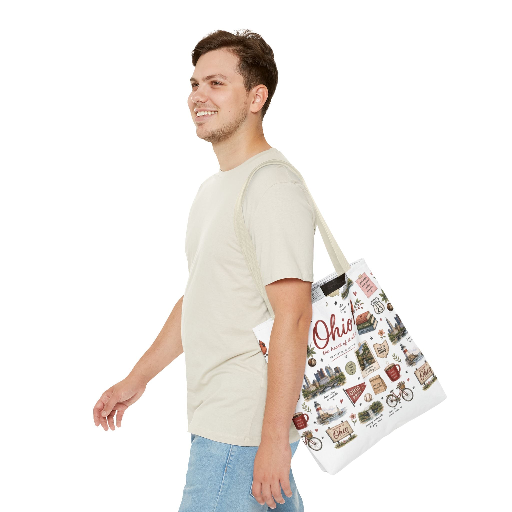 Ohio Illustrated Tote Bag — All-Over-Print Travel & Gift Tote