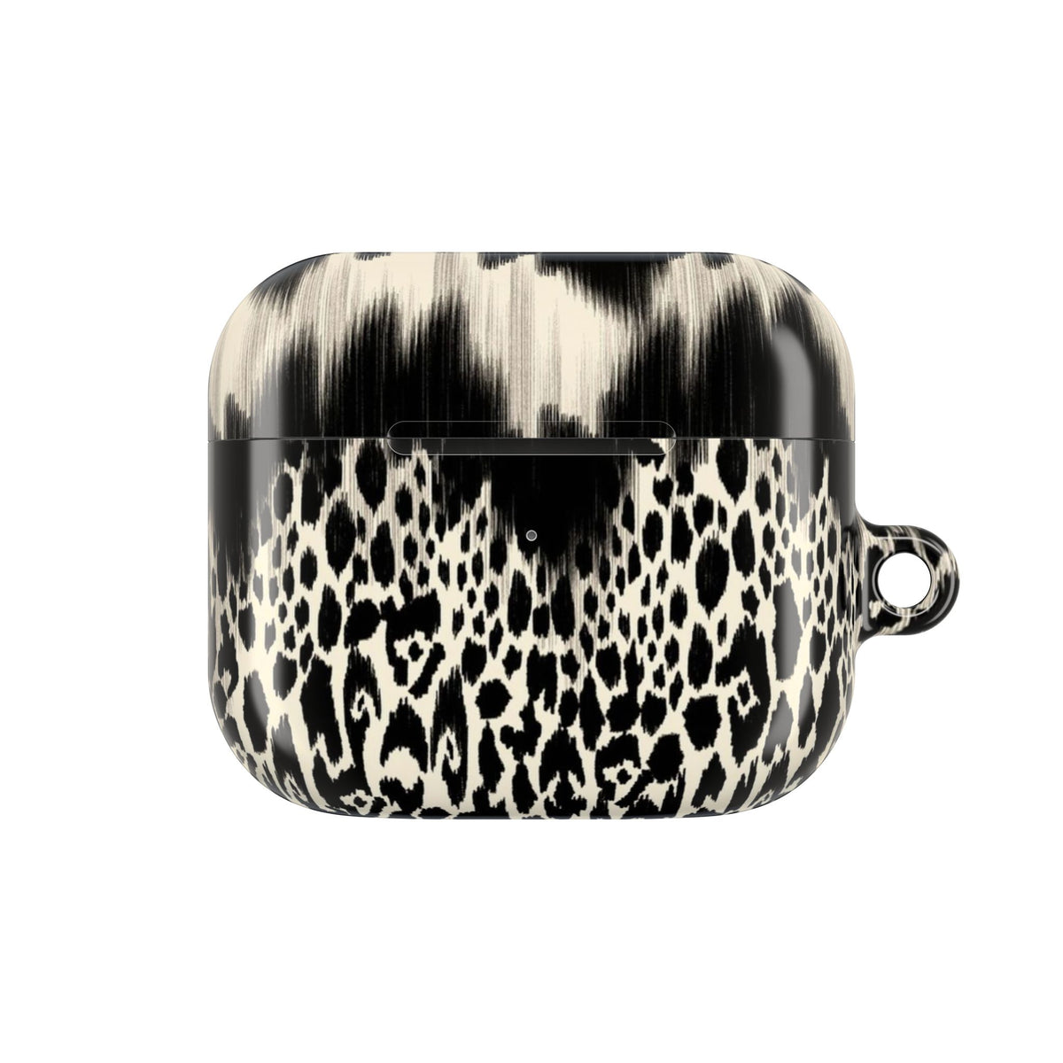Funda para AirPods con Estampado de Leopardo — Cubierta Protectora Elegante en Negro y Marfil