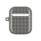 Houndstooth AirPod Case — Black & White Retro Pattern Protective Cover