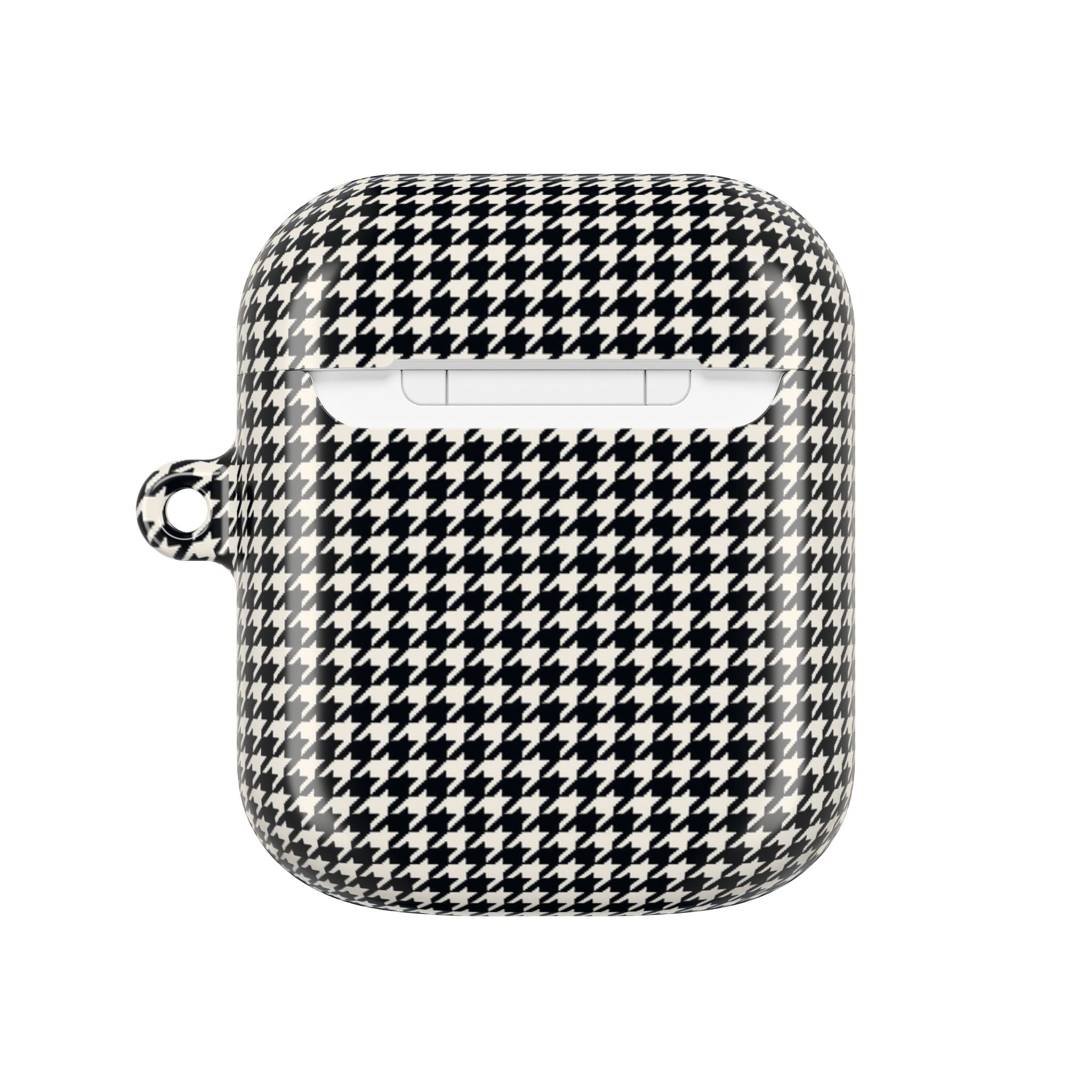 Houndstooth AirPod Case — Black & White Retro Pattern Protective Cover