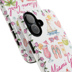 Miami Girl Phone Case — Cute Tropical Summer Collage with Flip Flops, Palm Trees & Ice Cream