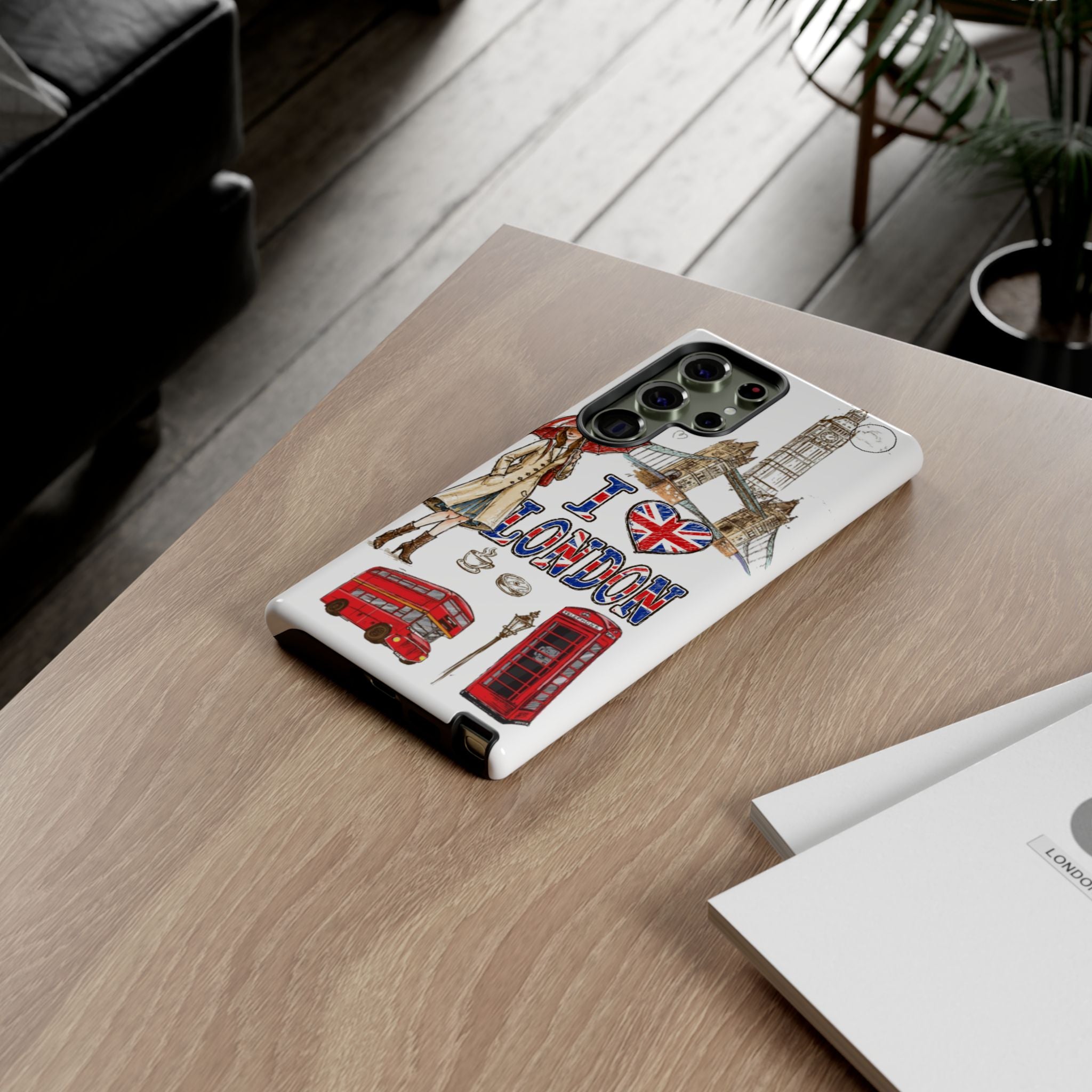 I Love London Illustrated Collage phone case | Tough Case