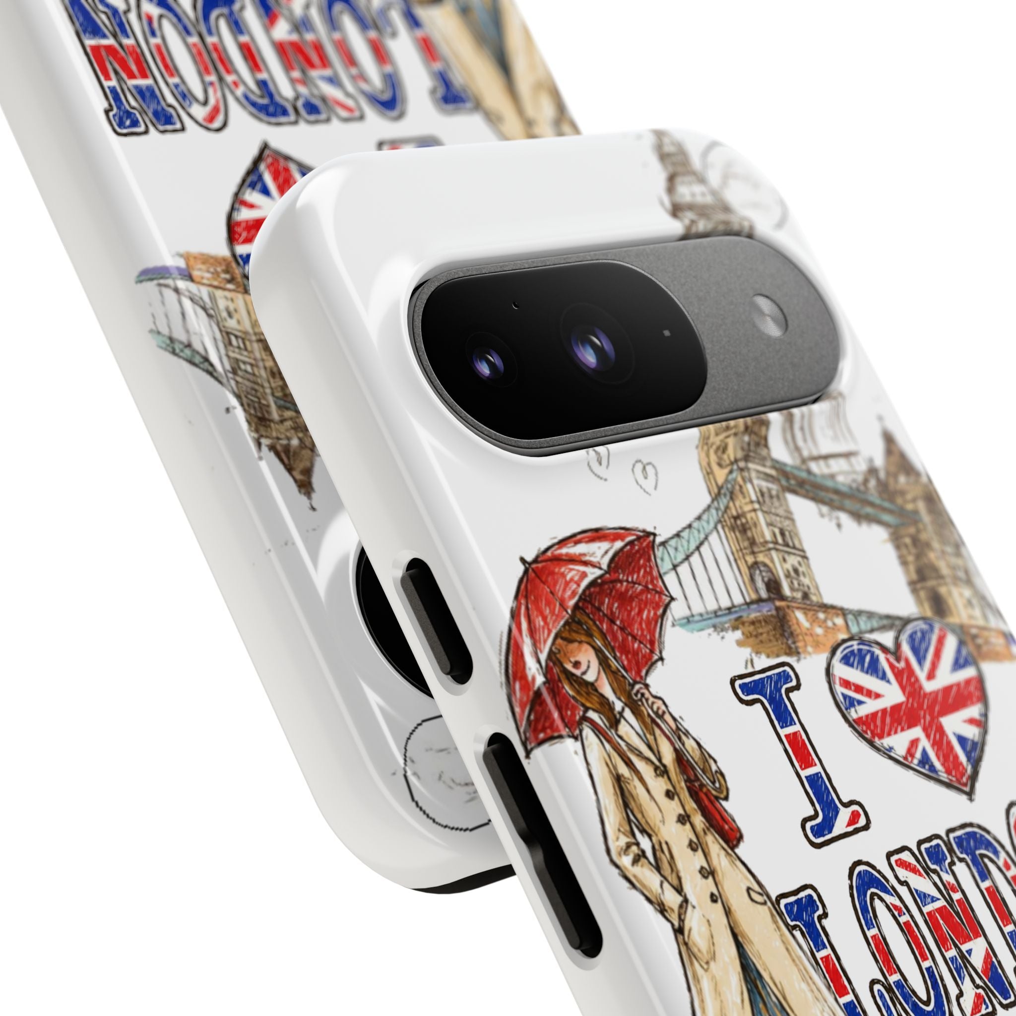 I Love London Illustrated Collage phone case | Tough Case
