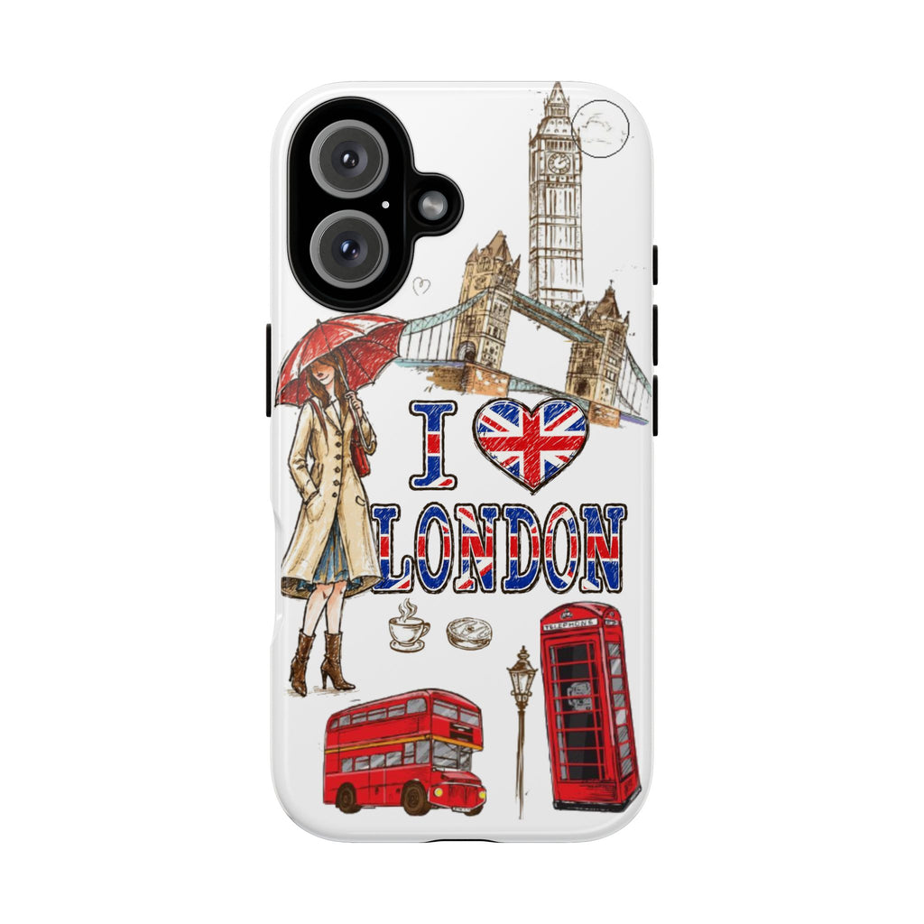 I Love London Illustrated Collage phone case | Tough Case