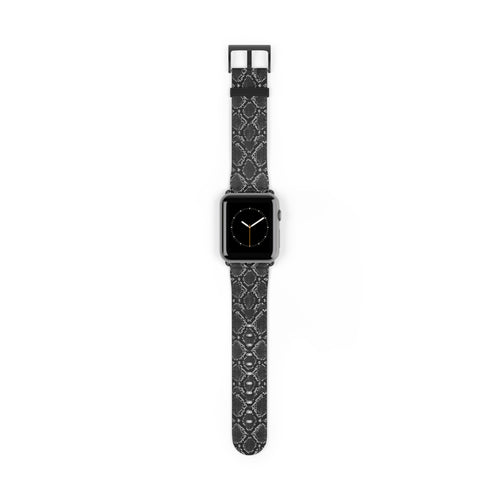 Black Snakeskin Pattern Watch Band | Apple Watch Strap