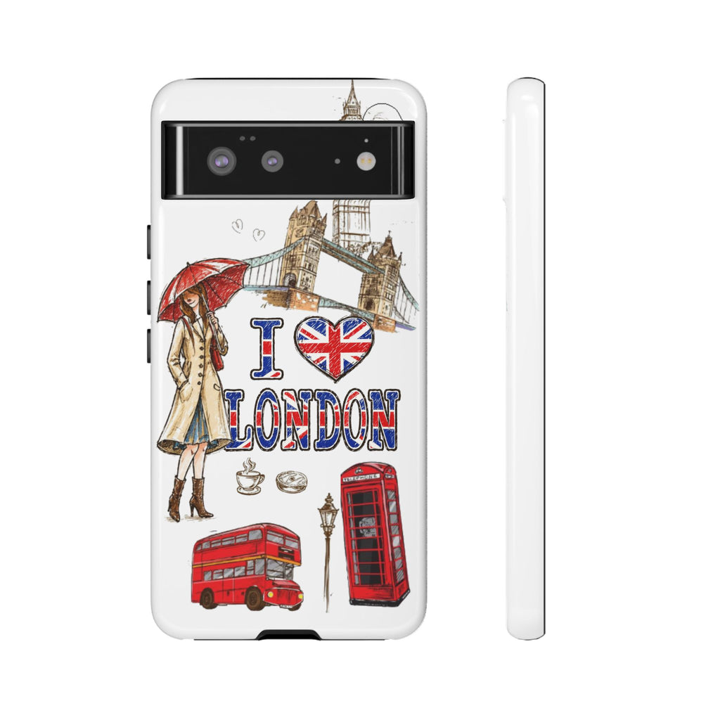 I Love London Illustrated Collage phone case | Tough Case