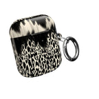 Leopard Print AirPod Case — Black & Ivory Chic Protective Cover