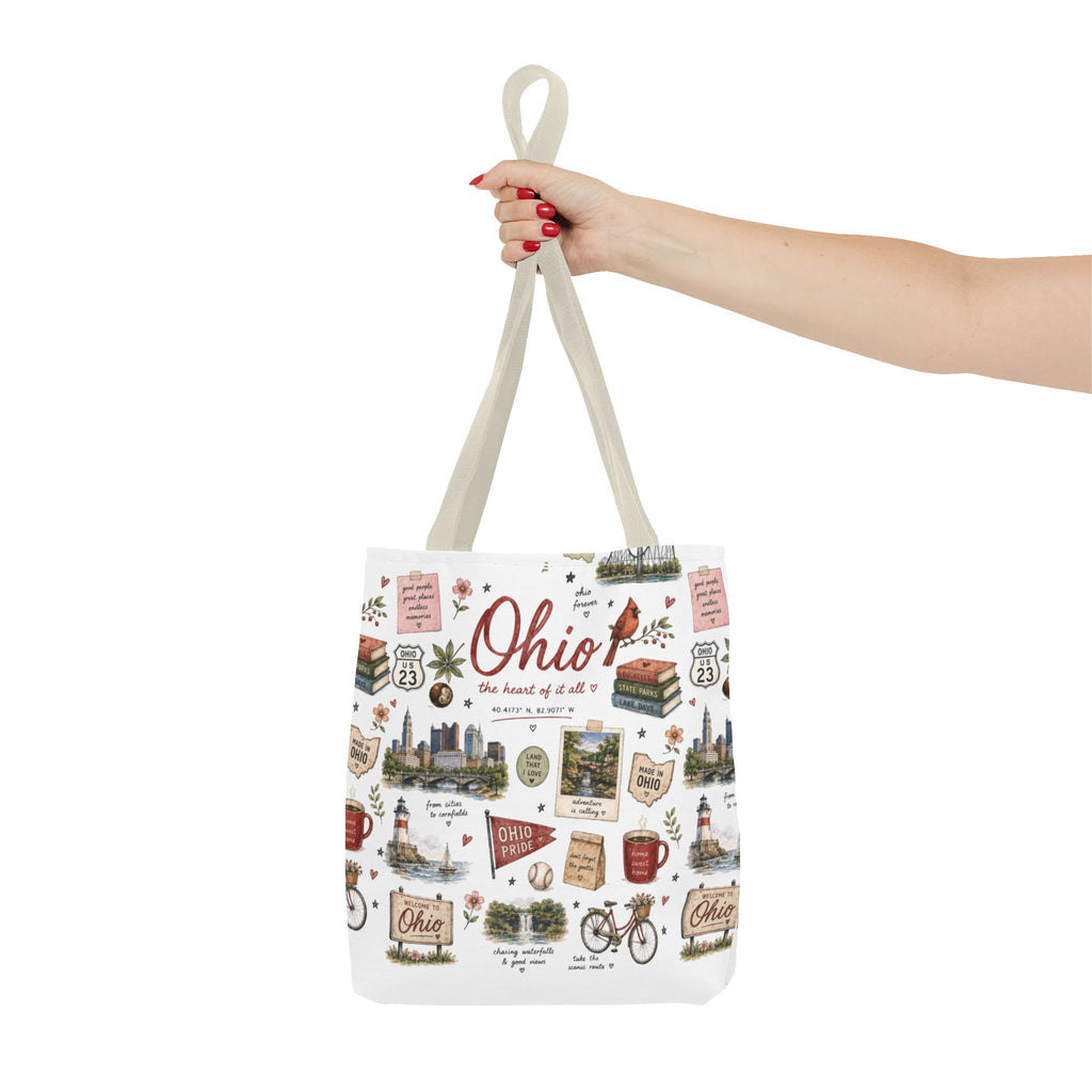 Ohio Illustrated Tote Bag — All-Over-Print Travel & Gift Tote
