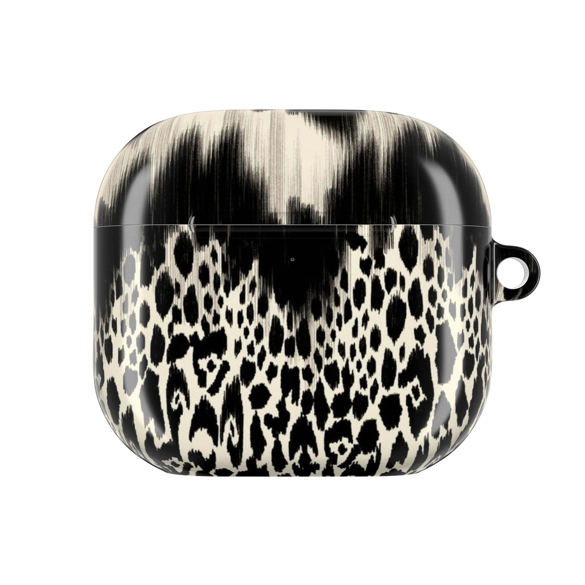 Funda para AirPods con Estampado de Leopardo — Cubierta Protectora Elegante en Negro y Marfil