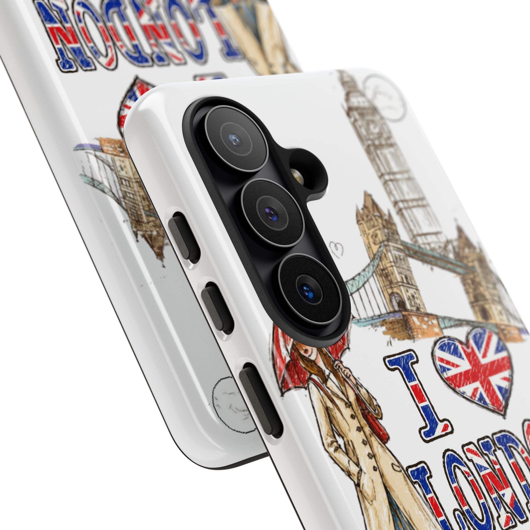 I Love London Illustrated Collage phone case | Tough Case