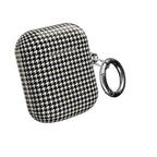 Houndstooth AirPod Case — Black & White Retro Pattern Protective Cover