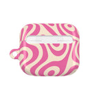 Pink Retro Swirl AirPod Case — Funky 70s Vibe Protective Cover