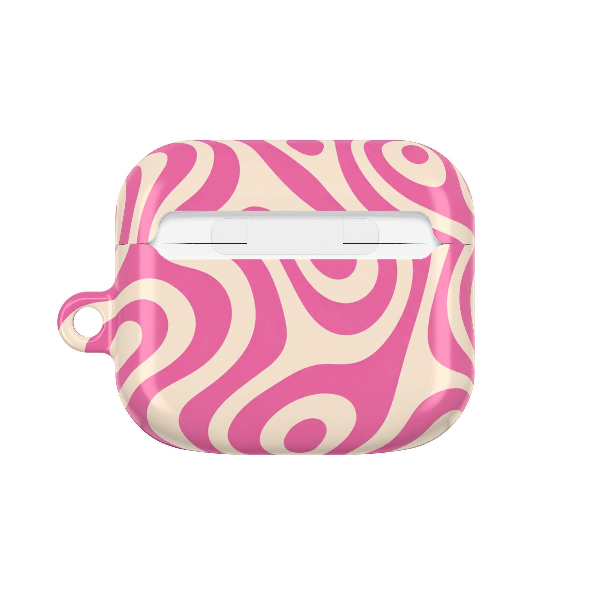 Pink Retro Swirl AirPod Case — Funky 70s Vibe Protective Cover