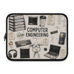 Computer Engineering Laptop Sleeve — Cute Tech Doodle Design