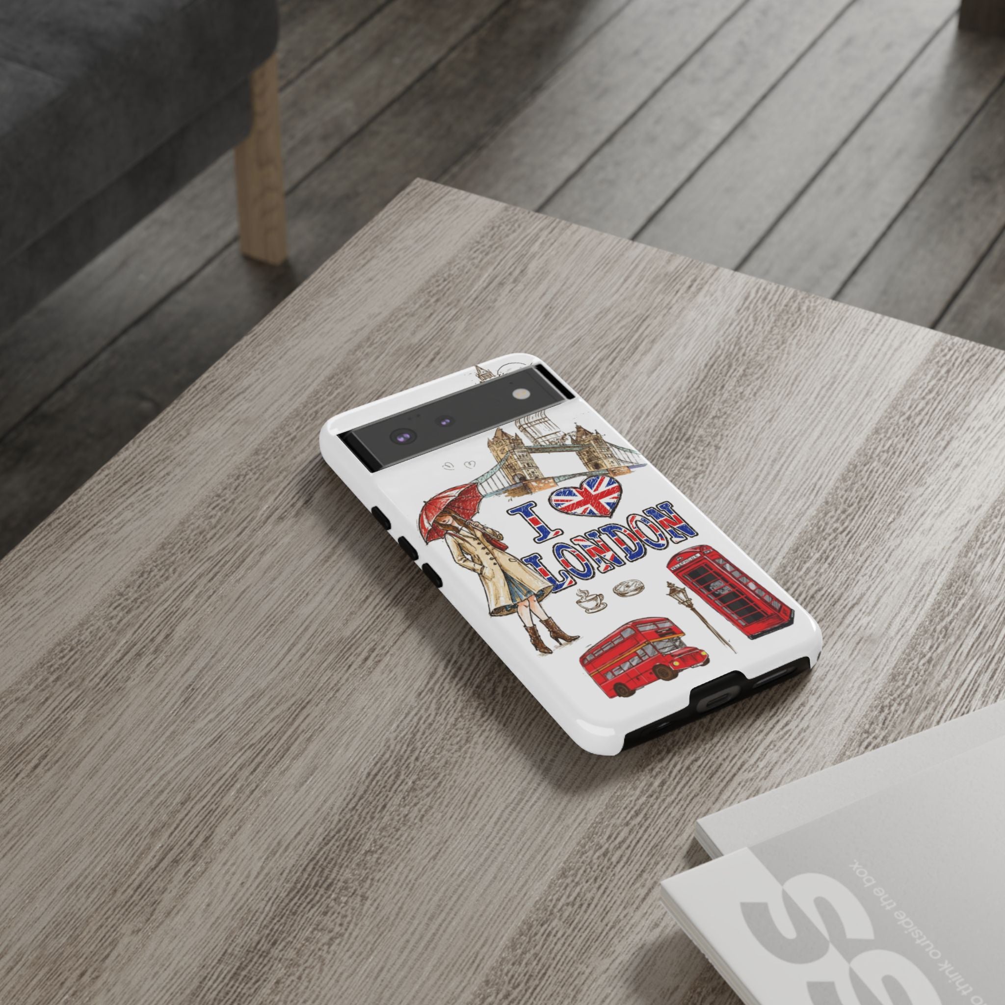 I Love London Illustrated Collage phone case | Tough Case