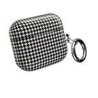 Houndstooth AirPod Case — Black & White Retro Pattern Protective Cover