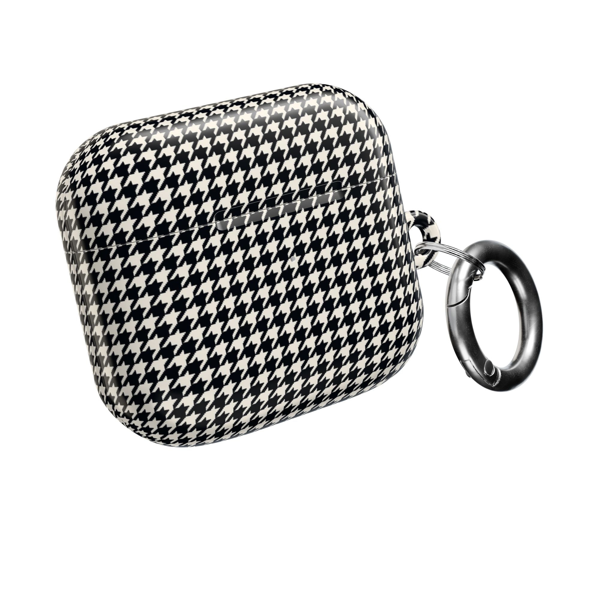 Houndstooth AirPod Case — Black & White Retro Pattern Protective Cover