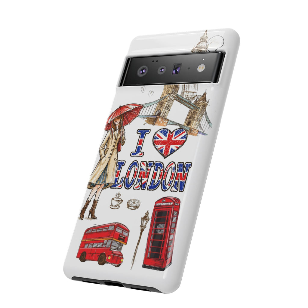 I Love London Illustrated Collage phone case | Tough Case