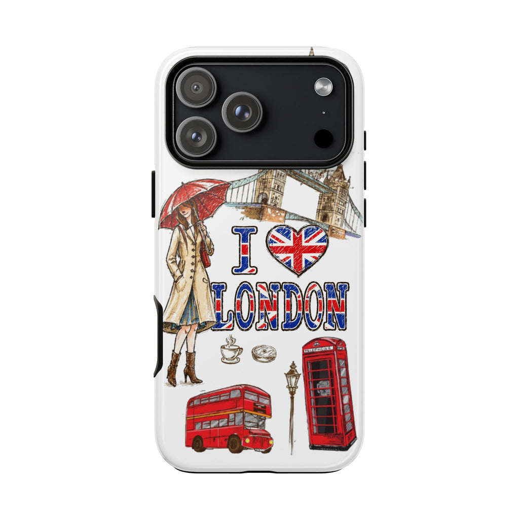 I Love London Illustrated Collage phone case | Tough Case