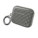 Houndstooth AirPod Case — Black & White Retro Pattern Protective Cover