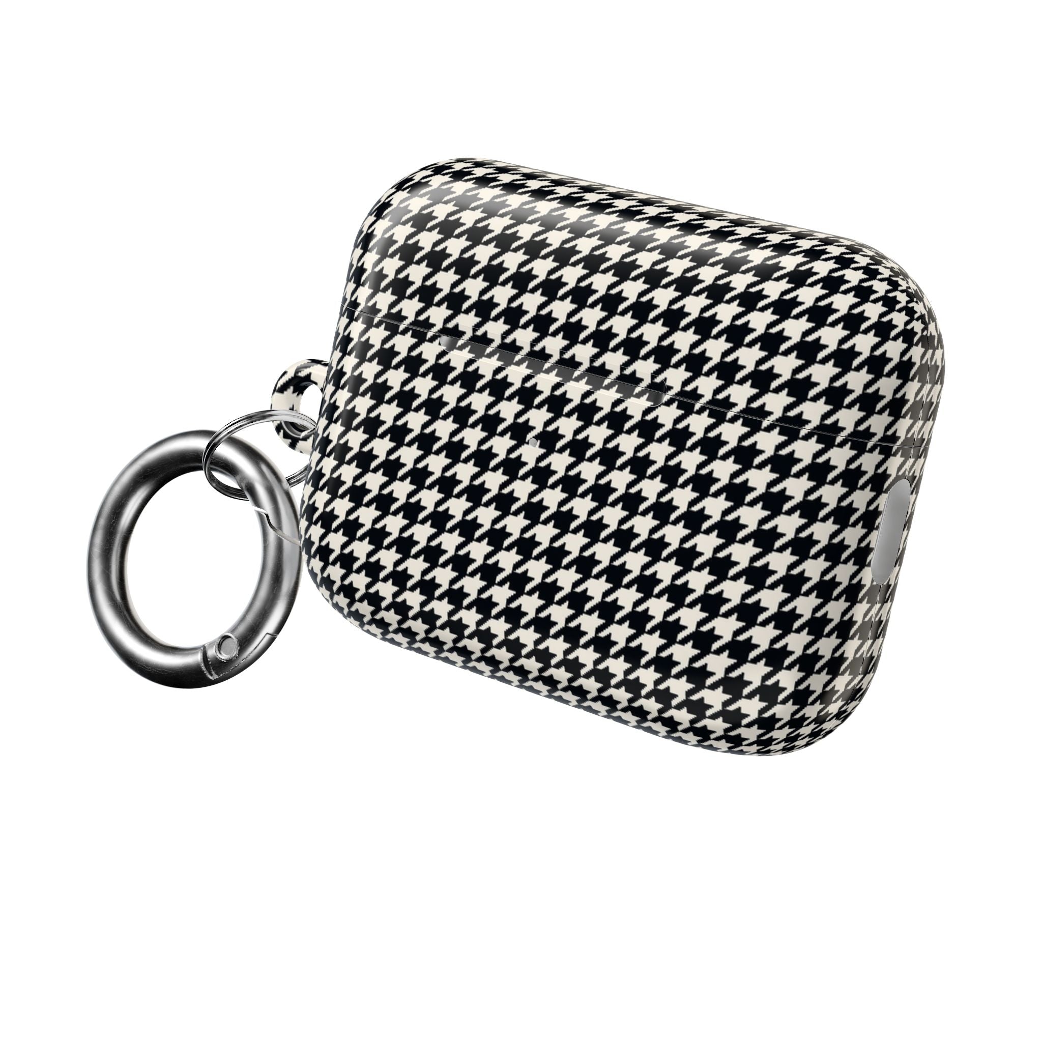 Houndstooth AirPod Case — Black & White Retro Pattern Protective Cover