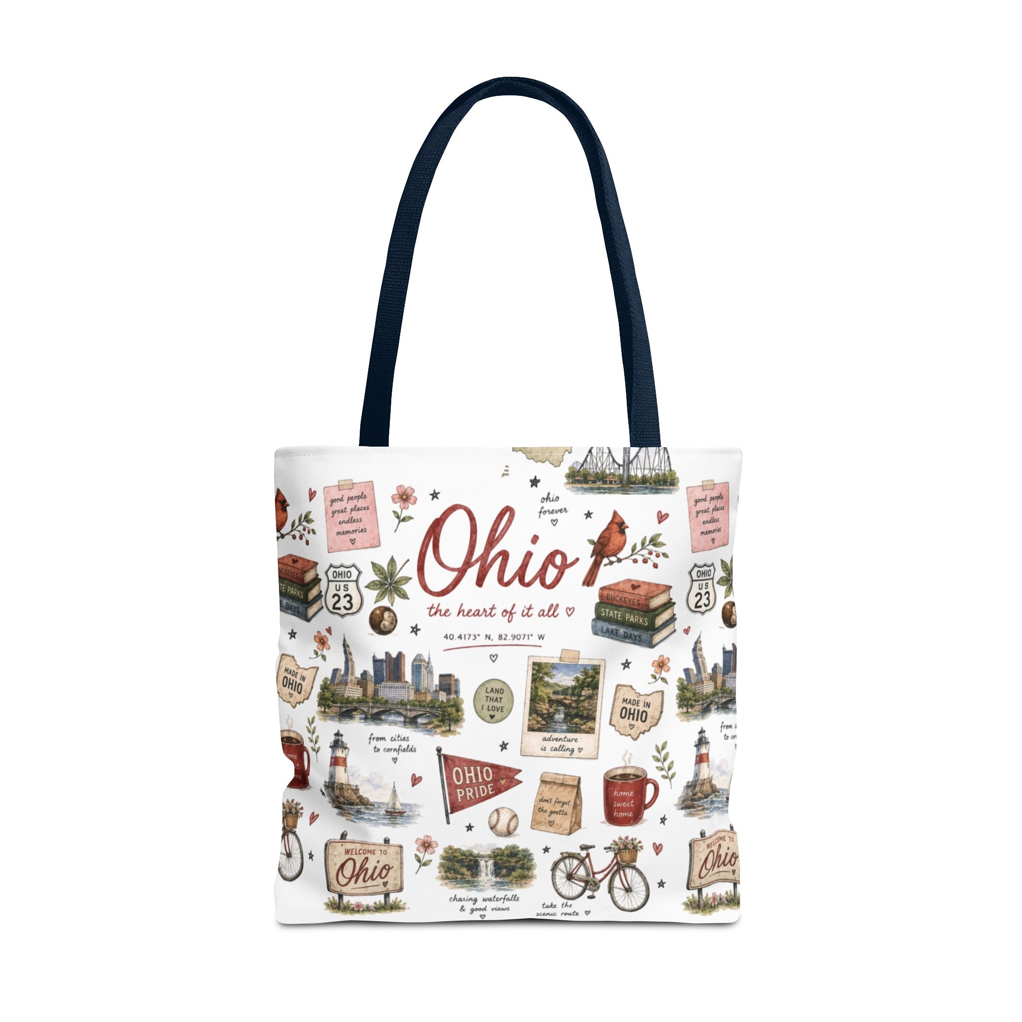 Ohio Illustrated Tote Bag — All-Over-Print Travel & Gift Tote