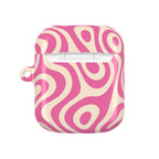 Pink Retro Swirl AirPod Case — Funky 70s Vibe Protective Cover