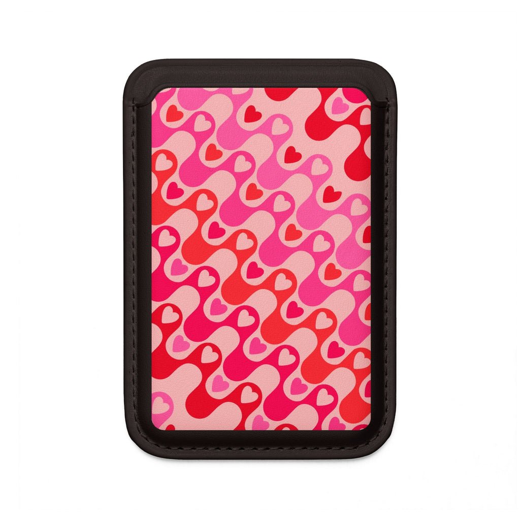 Retro Pink & Red Heart - Magsafe Card Holder