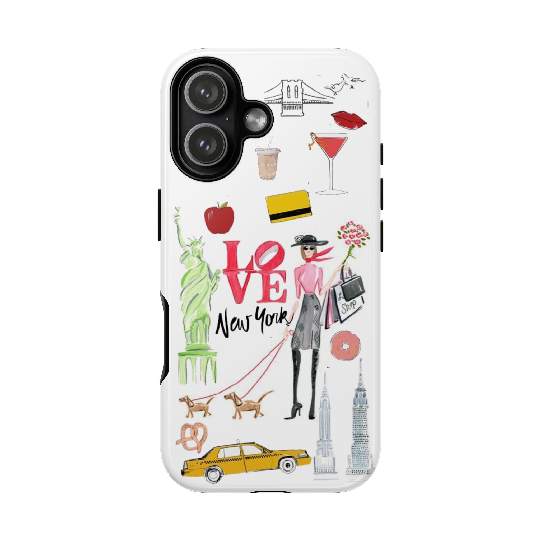 New York Icons Protective Phone Case — 'Love New York' Illustrated City Collage