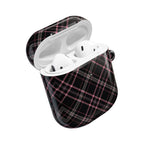 Plaid Pink & Black AirPod Case — Stylish Protective Charging Case