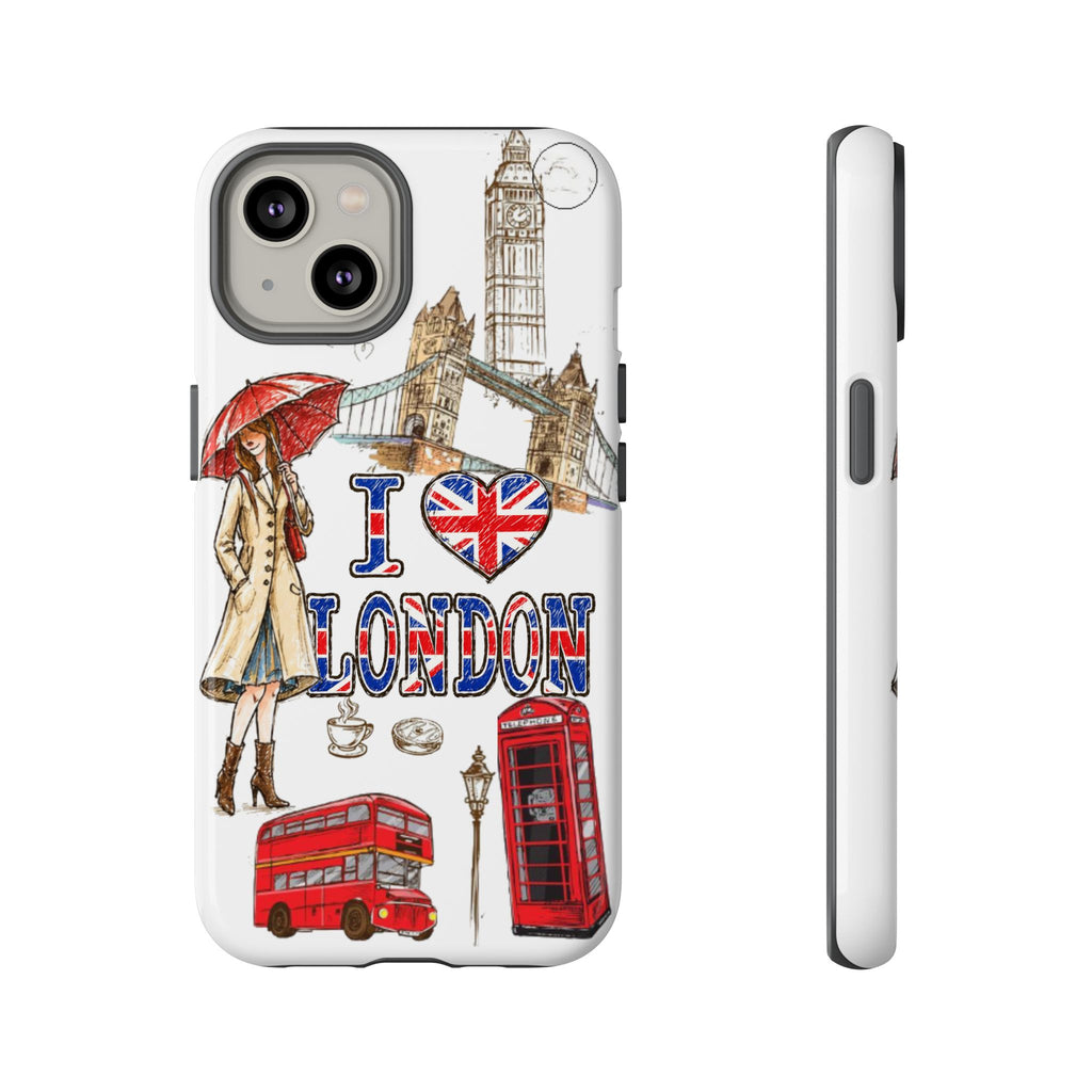 I Love London Illustrated Collage phone case | Tough Case