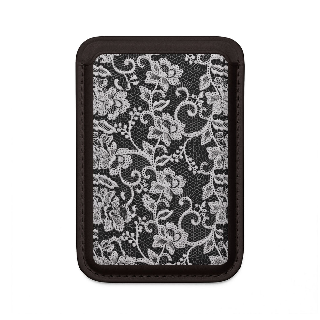 Black Lace Pattern - MagSafe Vegan Wallet