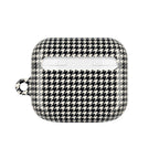 Houndstooth AirPod Case — Black & White Retro Pattern Protective Cover