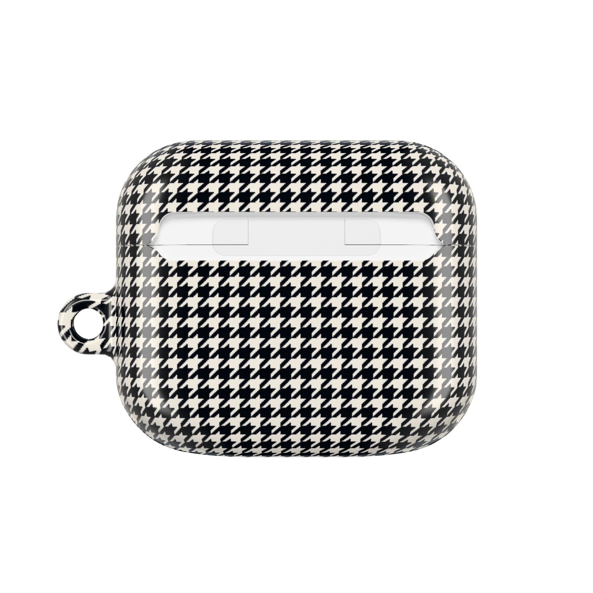 Houndstooth AirPod Case — Black & White Retro Pattern Protective Cover