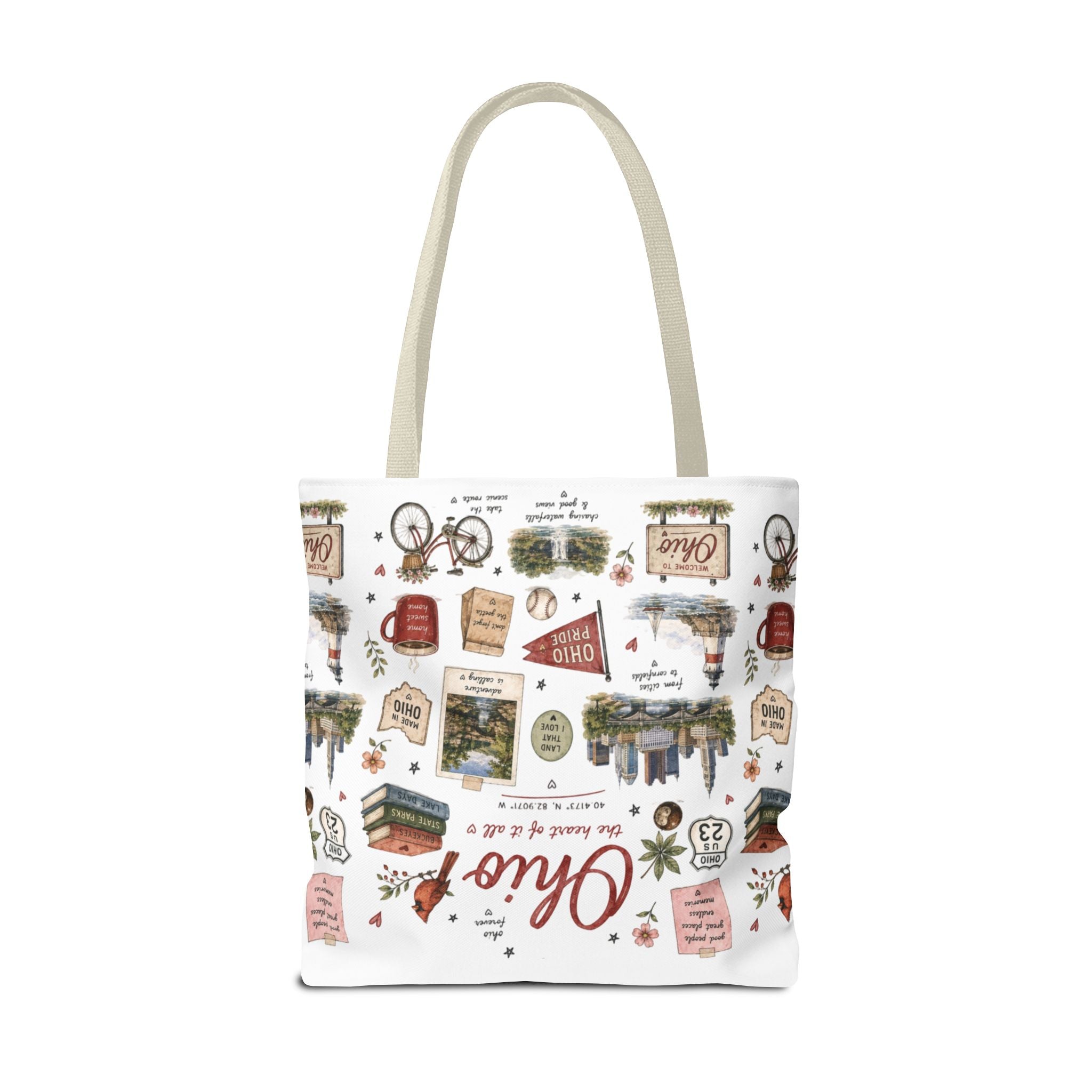 Ohio Illustrated Tote Bag — All-Over-Print Travel & Gift Tote