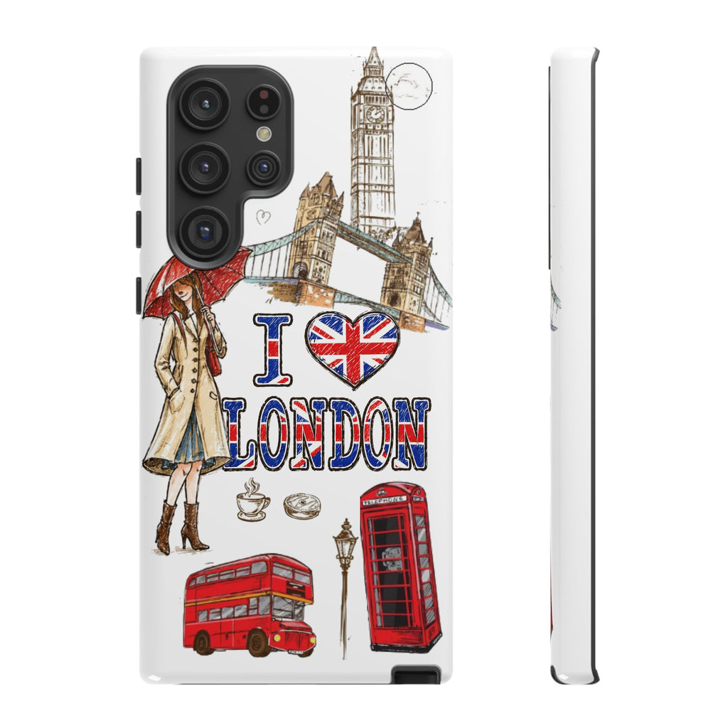 I Love London Illustrated Collage phone case | Tough Case