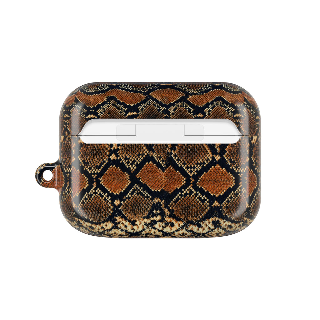 Snake Print AirPod Case — Brown Python Pattern Protective Cover
